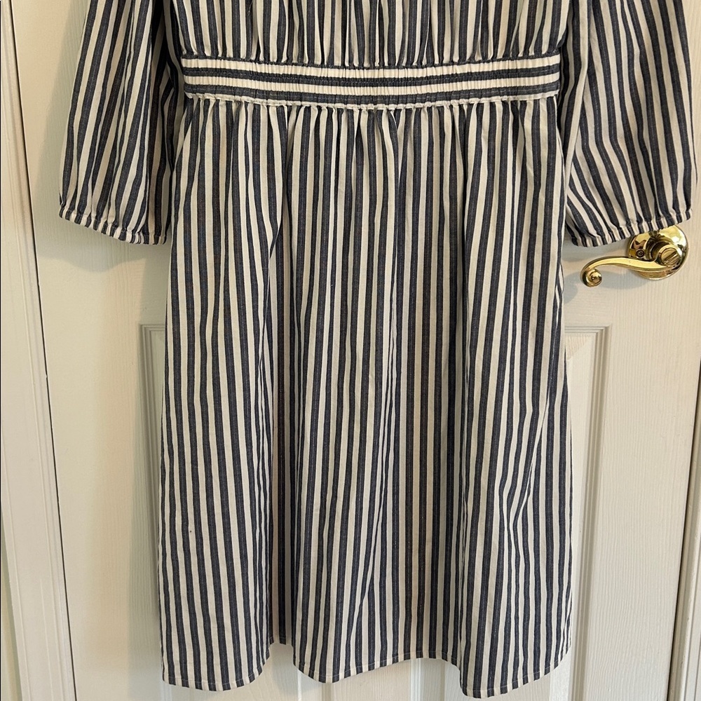 Madewell Shimmer Striped Tie-Front Bow Midi Dress Style H6748 New Size 14 - Picture 13 of 15